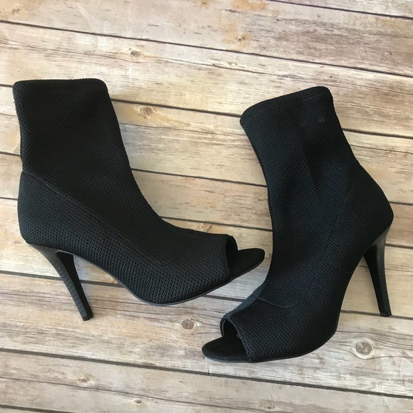 peep toe stretch booties